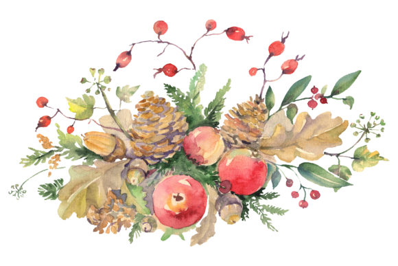 Autumn Bouquet Watercolor: Editorial Illustrations