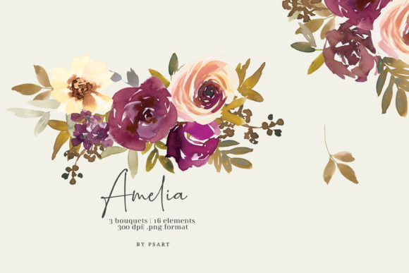 Autumn Watercolor Floral Clipart Set Review