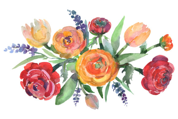 Bouquet Floral Waltz Watercolor Illustrations