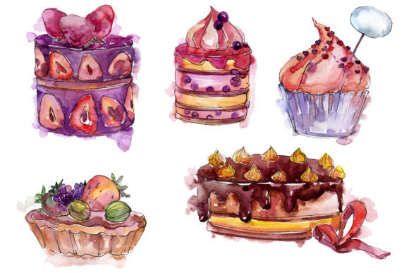 Catalan Dessert Watercolor Illustrations