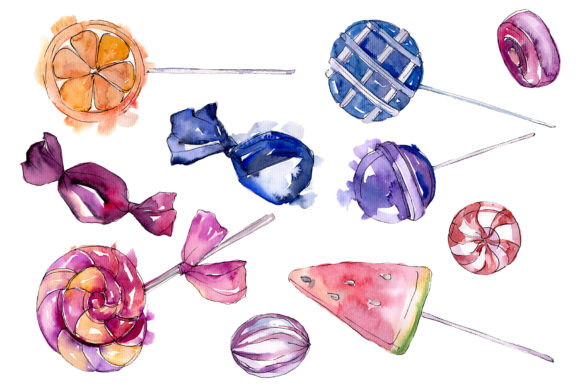 Dessert Sweets Watercolor Illustrations