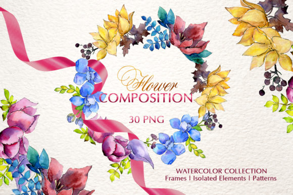 Flower Composition Watercolor Png & Illustrations
