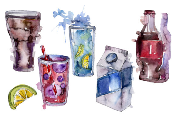 Gin Drinks Watercolor Illustrations Review