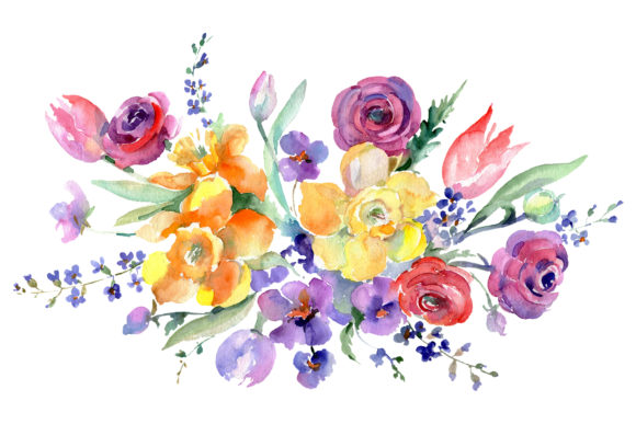 Roses Floral Lace Watercolor PNG Illustrations