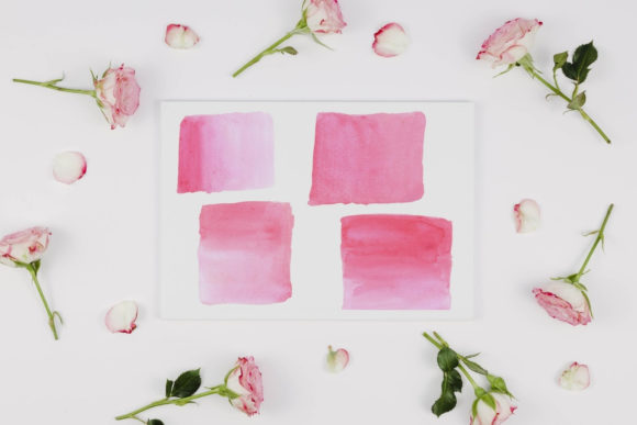 Two Tone Pink Watercolor Splash Clipart & Illustrations