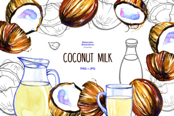 Watercolor Coconut Milk Illustrations Review