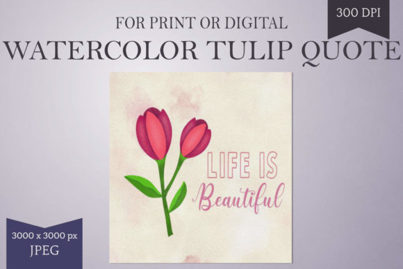 Watercolor Tulip with Phrase: A Craft Review