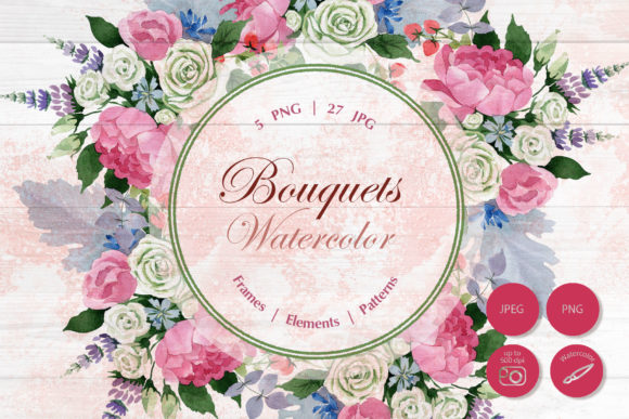Wedding Watercolor Bouquets Set Illustrations Review